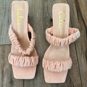Lulu's Blush Ruffled Heels